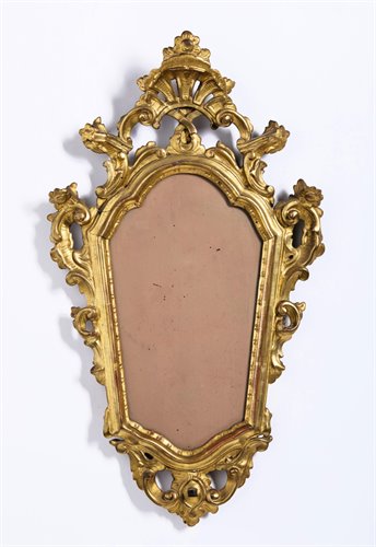 Paire de petits miroirs dorés avec abat-jour